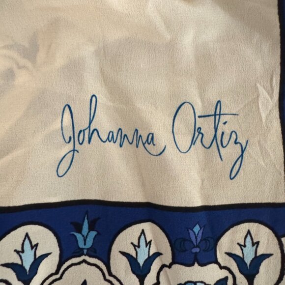 Johanna Ortiz Magic Floral Twist Pareo In China Blue Scarf Sarong Wrap - Picture 8 of 10